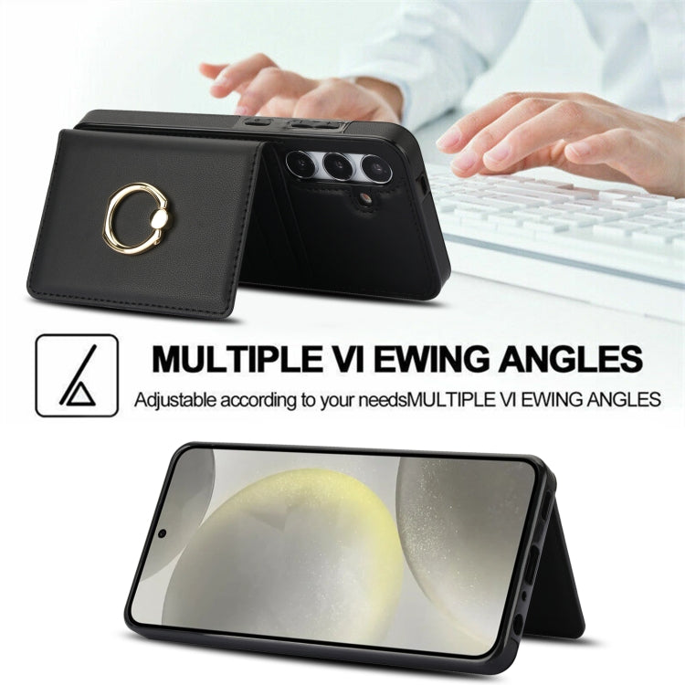 For Samsung Galaxy S24 5G RFID Anti-theft Card Ring Holder Phone Case(Black) - HoMEdemic™ 