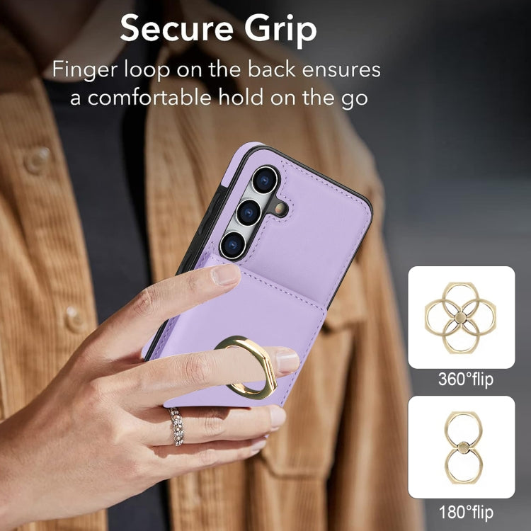 For Samsung Galaxy S24 5G RFID Anti-theft Card Ring Holder Phone Case(Purple) - HoMEdemic™ 