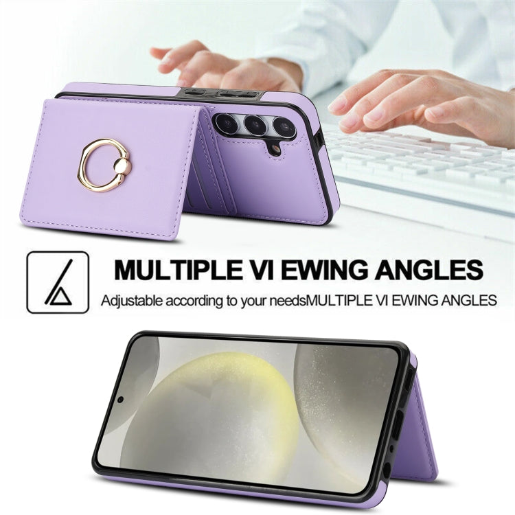 For Samsung Galaxy S24 5G RFID Anti-theft Card Ring Holder Phone Case(Purple) - HoMEdemic™ 
