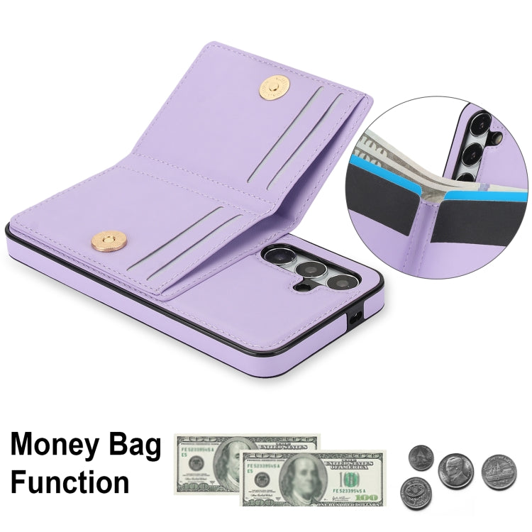 For Samsung Galaxy S24 5G RFID Anti-theft Card Ring Holder Phone Case(Purple) - HoMEdemic™ 
