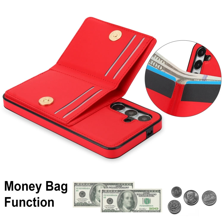 For Samsung Galaxy S24 5G RFID Anti-theft Card Ring Holder Phone Case(Red) - HoMEdemic™ 