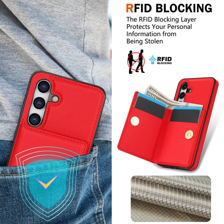 For Samsung Galaxy S24 5G RFID Anti-theft Card Ring Holder Phone Case(Red) - HoMEdemic™ 