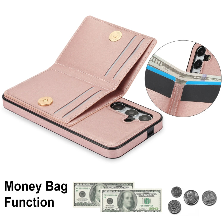 For Samsung Galaxy S24 5G RFID Anti-theft Card Ring Holder Phone Case(Rose Gold) - HoMEdemic™ 