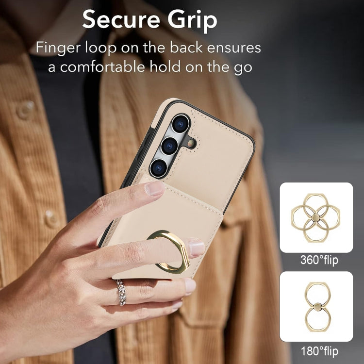 For Samsung Galaxy S24 5G RFID Anti-theft Card Ring Holder Phone Case(White) - HoMEdemic™ 