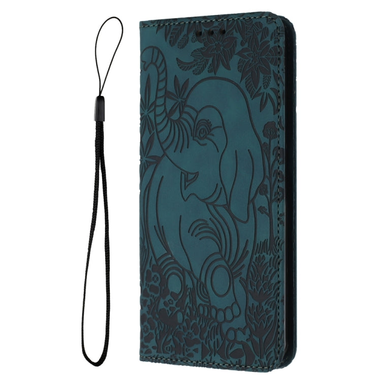 For Samsung Galaxy S24 5G Retro Elephant Embossed Leather Phone Case(Green) - HoMEdemic™ 