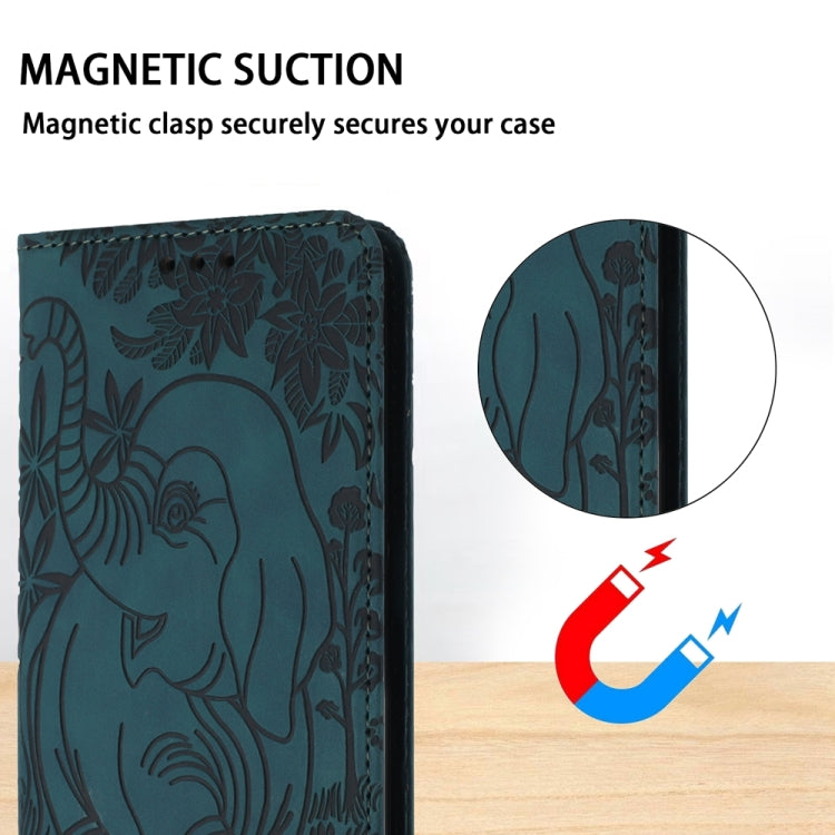 For Samsung Galaxy S24 5G Retro Elephant Embossed Leather Phone Case(Green) - HoMEdemic™ 