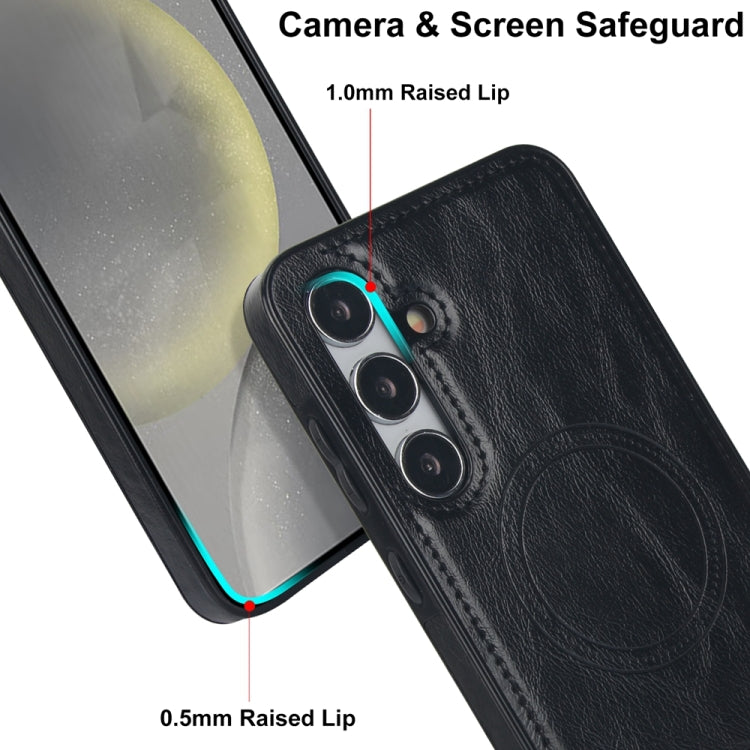For Samsung Galaxy S24 5G Retro Leather Invisible Stand MagSafe Phone Case(Black) - HoMEdemic™ 