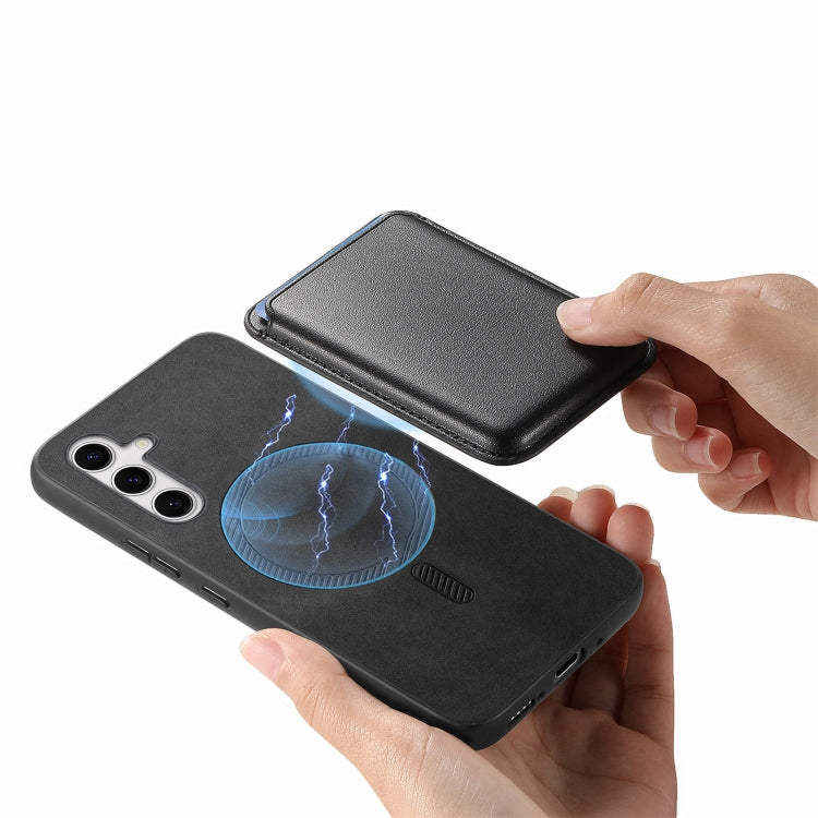 For Samsung Galaxy S24 5G Retro Magsafe Card Bag PU Back Cover Phone Case(Black) - HoMEdemic™ 