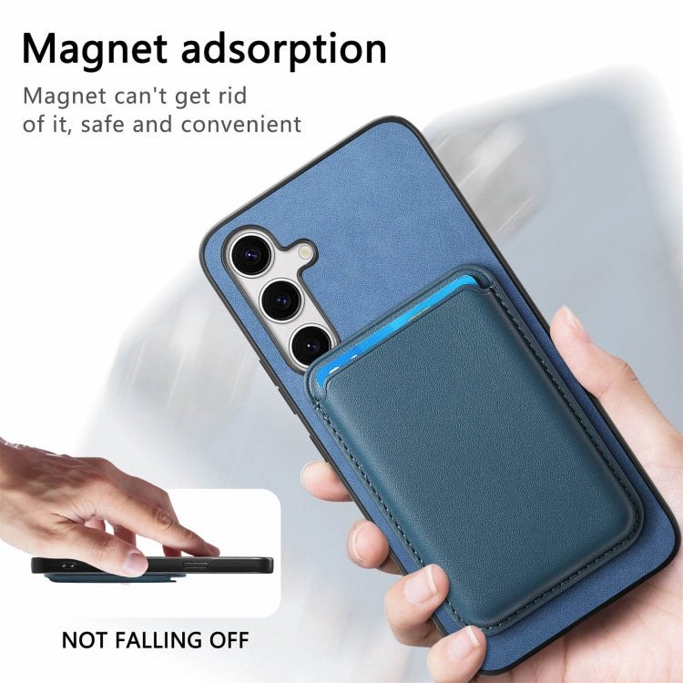 For Samsung Galaxy S24 5G Retro Magsafe Card Bag PU Back Cover Phone Case(Blue) - HoMEdemic™ 