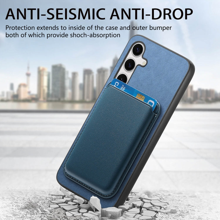 For Samsung Galaxy S24 5G Retro Magsafe Card Bag PU Back Cover Phone Case(Blue) - HoMEdemic™ 