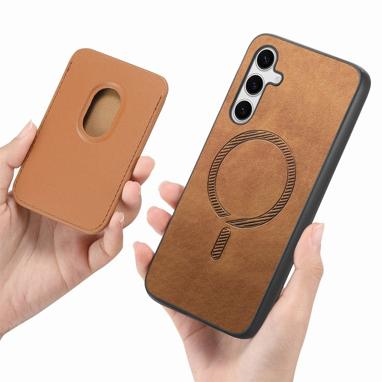 For Samsung Galaxy S24 5G Retro Magsafe Card Bag PU Back Cover Phone Case(Brown) - HoMEdemic™ 