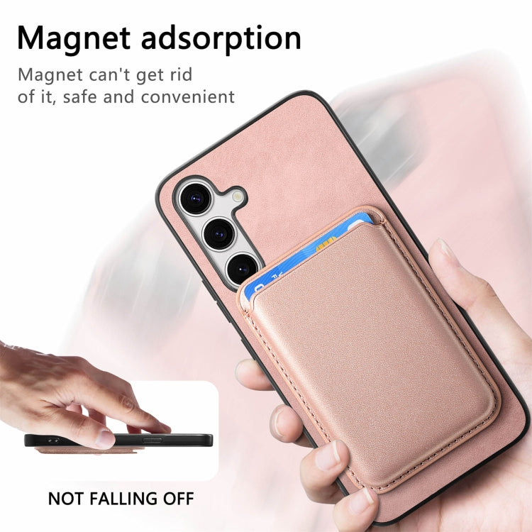 For Samsung Galaxy S24 5G Retro Magsafe Card Bag PU Back Cover Phone Case(Pink) - HoMEdemic™ 