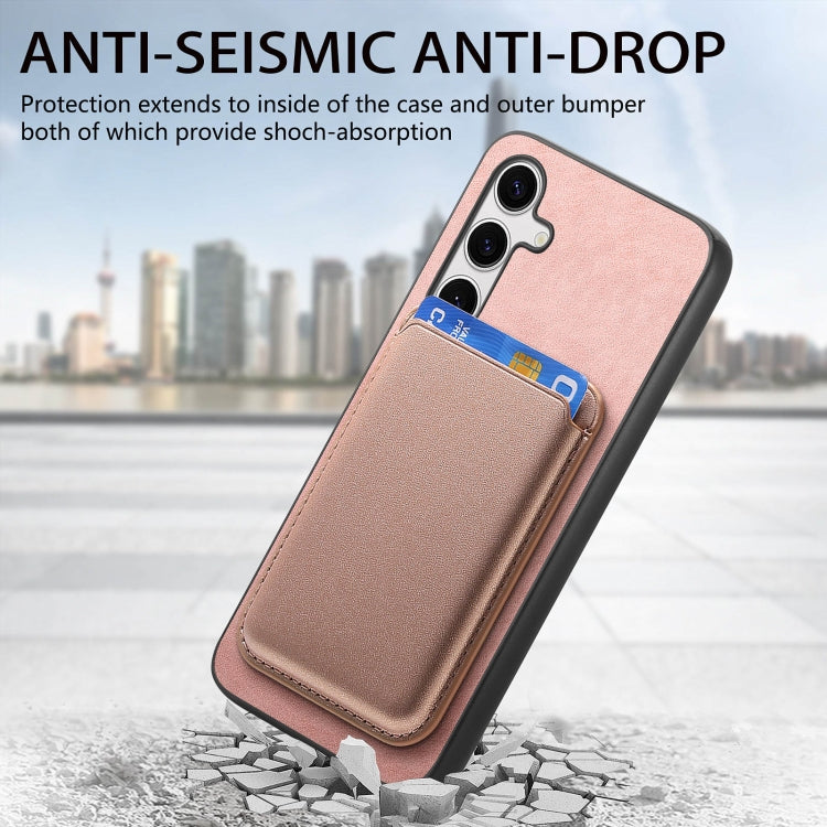 For Samsung Galaxy S24 5G Retro Magsafe Card Bag PU Back Cover Phone Case(Pink) - HoMEdemic™ 