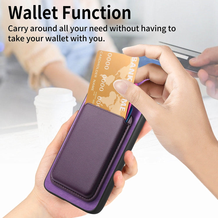 For Samsung Galaxy S24 5G Retro Magsafe Card Bag PU Back Cover Phone Case(Purple) - HoMEdemic™ 