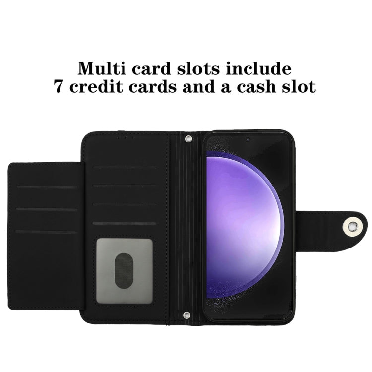 For Samsung Galaxy S24 5G Rhombic Texture Flip Leather Phone Case with Lanyard(Black) - HoMEdemic™ 