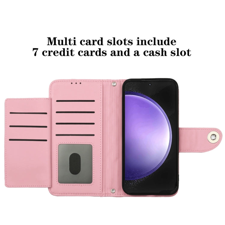 For Samsung Galaxy S24 5G Rhombic Texture Flip Leather Phone Case with Lanyard(Pink) - HoMEdemic™ 