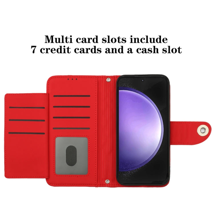 For Samsung Galaxy S24 5G Rhombic Texture Flip Leather Phone Case with Lanyard(Red) - HoMEdemic™ 