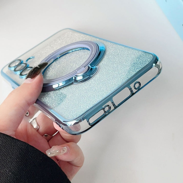 For Samsung Galaxy S24 5G  Rotation MagSafe Holder Gradient Glitter TPU Phone Case(Night Purple) - HoMEdemic™ 
