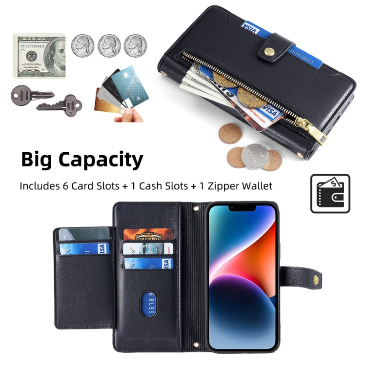 For Samsung Galaxy S24 5G Sheep Texture Cross-body Zipper Wallet Leather Phone Case(Black) - HoMEdemic™ 