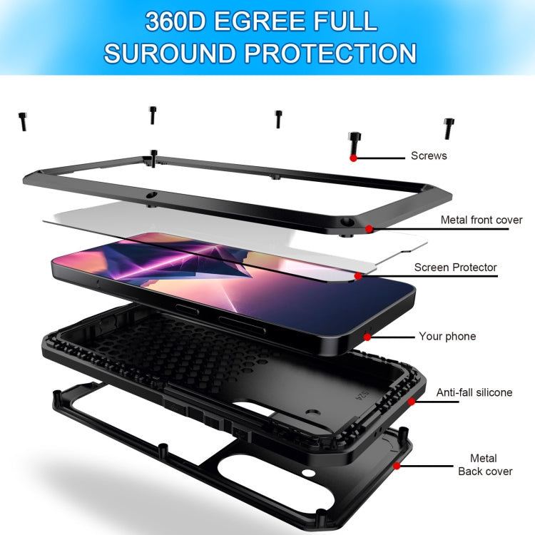For Samsung Galaxy S24 5G Shockproof Life Waterproof Silicone + Zinc Alloy Phone Case(Black) - HoMEdemic™ 
