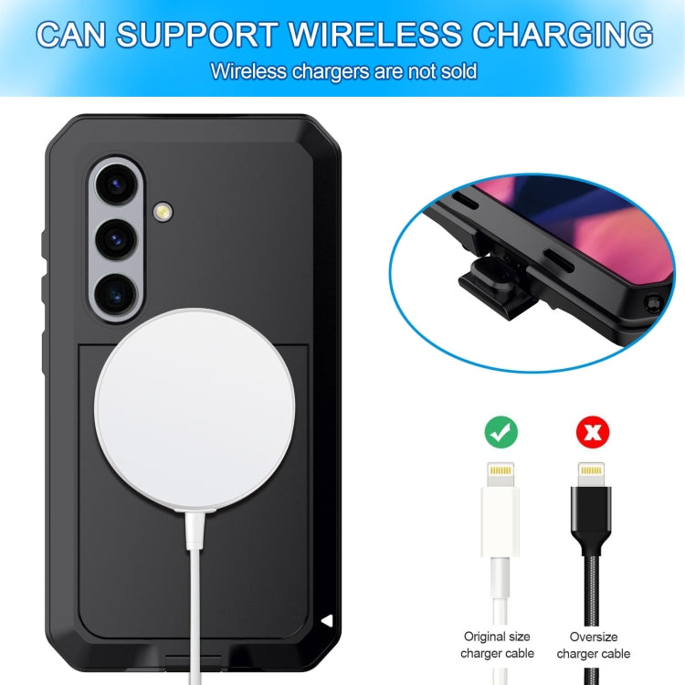 For Samsung Galaxy S24 5G Shockproof Life Waterproof Silicone + Zinc Alloy Phone Case(Black) - HoMEdemic™ 