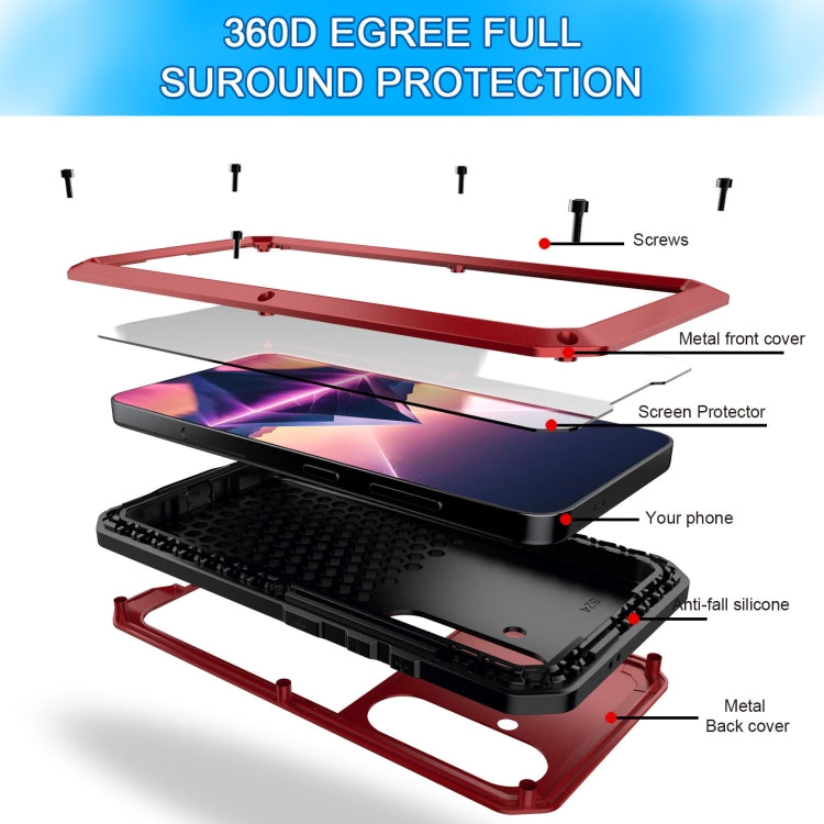 For Samsung Galaxy S24 5G Shockproof Life Waterproof Silicone + Zinc Alloy Phone Case(Red) - HoMEdemic™ 
