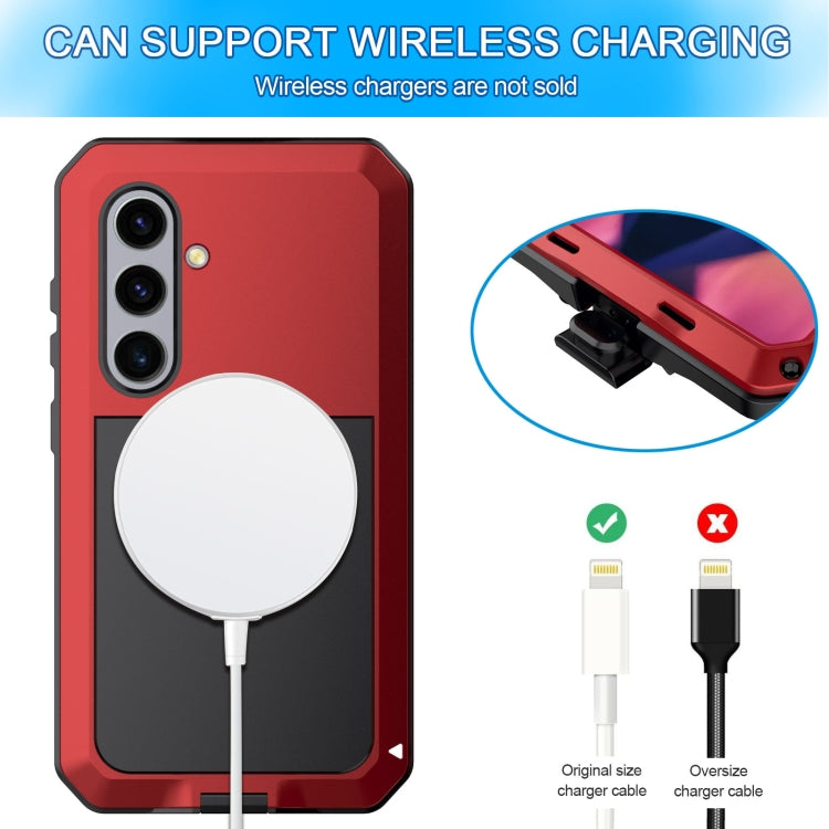 For Samsung Galaxy S24 5G Shockproof Life Waterproof Silicone + Zinc Alloy Phone Case(Red) - HoMEdemic™ 