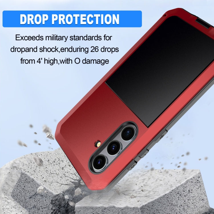 For Samsung Galaxy S24 5G Shockproof Life Waterproof Silicone + Zinc Alloy Phone Case(Red) - HoMEdemic™ 