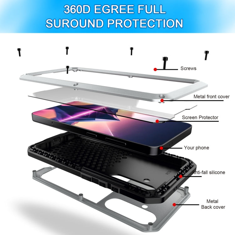 For Samsung Galaxy S24 5G Shockproof Life Waterproof Silicone + Zinc Alloy Phone Case(Silver) - HoMEdemic™ 