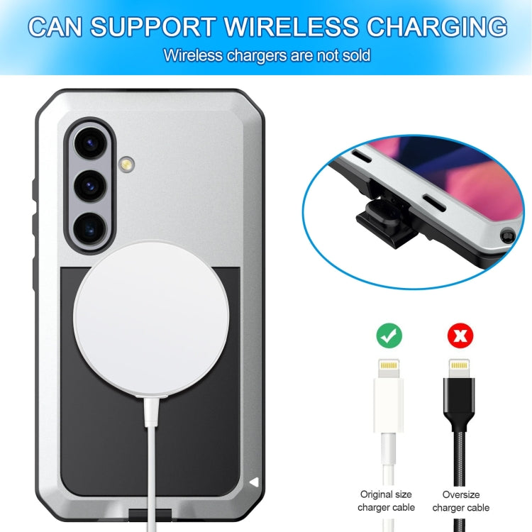 For Samsung Galaxy S24 5G Shockproof Life Waterproof Silicone + Zinc Alloy Phone Case(Silver) - HoMEdemic™ 
