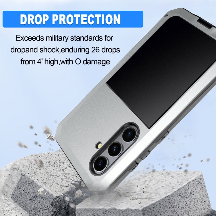 For Samsung Galaxy S24 5G Shockproof Life Waterproof Silicone + Zinc Alloy Phone Case(Silver) - HoMEdemic™ 