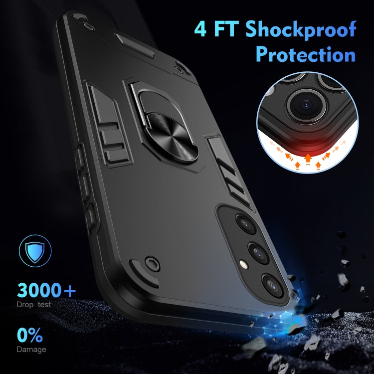 For Samsung Galaxy S24 5G Shockproof Metal Ring Holder Phone Case(Black) - HoMEdemic™ 