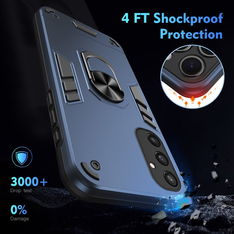 For Samsung Galaxy S24 5G Shockproof Metal Ring Holder Phone Case(Blue) - HoMEdemic™ 