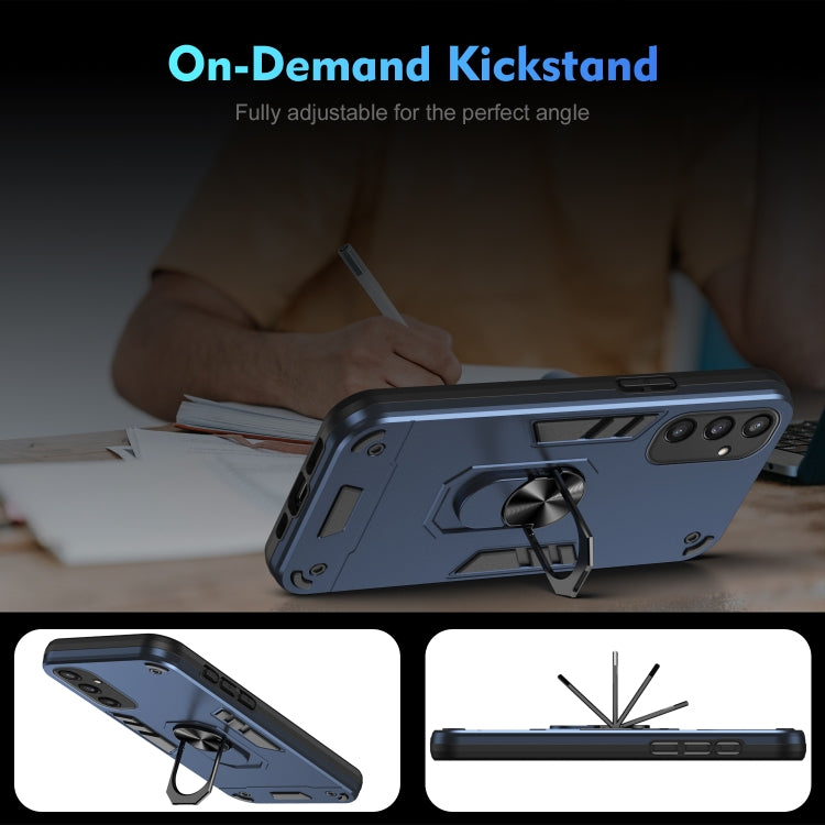 For Samsung Galaxy S24 5G Shockproof Metal Ring Holder Phone Case(Blue) - HoMEdemic™ 