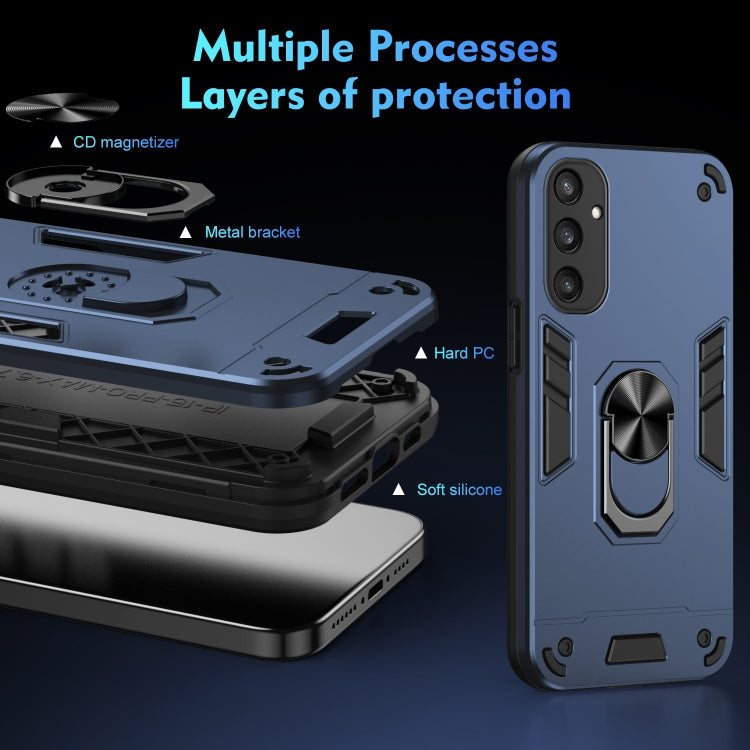 For Samsung Galaxy S24 5G Shockproof Metal Ring Holder Phone Case(Blue) - HoMEdemic™ 
