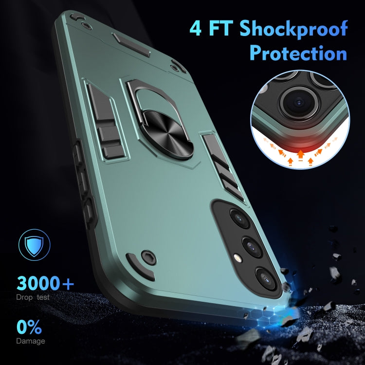 For Samsung Galaxy S24 5G Shockproof Metal Ring Holder Phone Case(Green) - HoMEdemic™ 