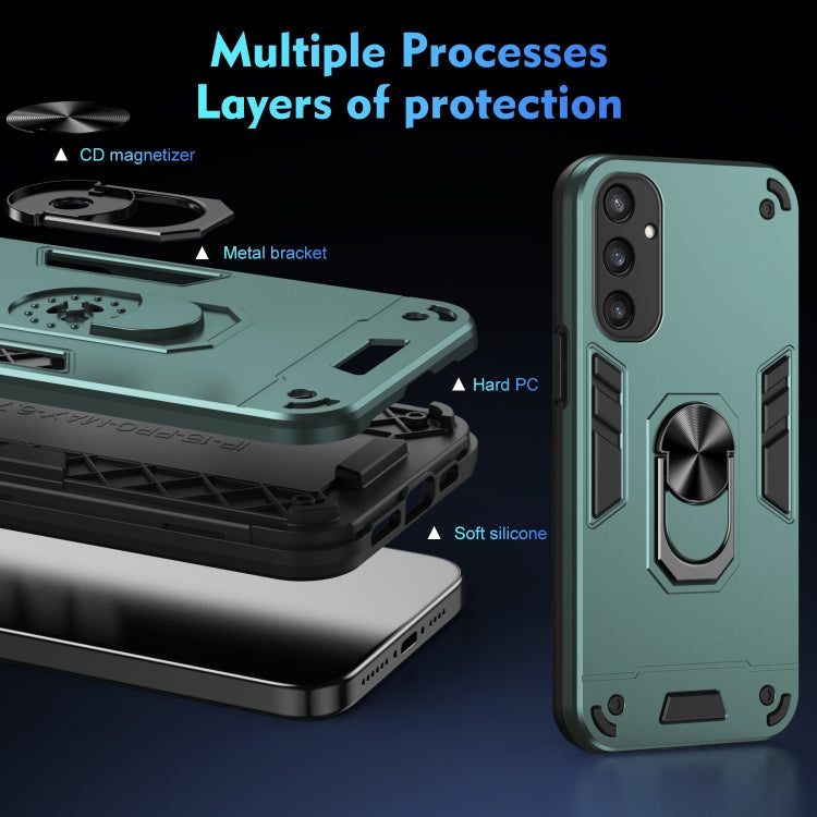 For Samsung Galaxy S24 5G Shockproof Metal Ring Holder Phone Case(Green) - HoMEdemic™ 