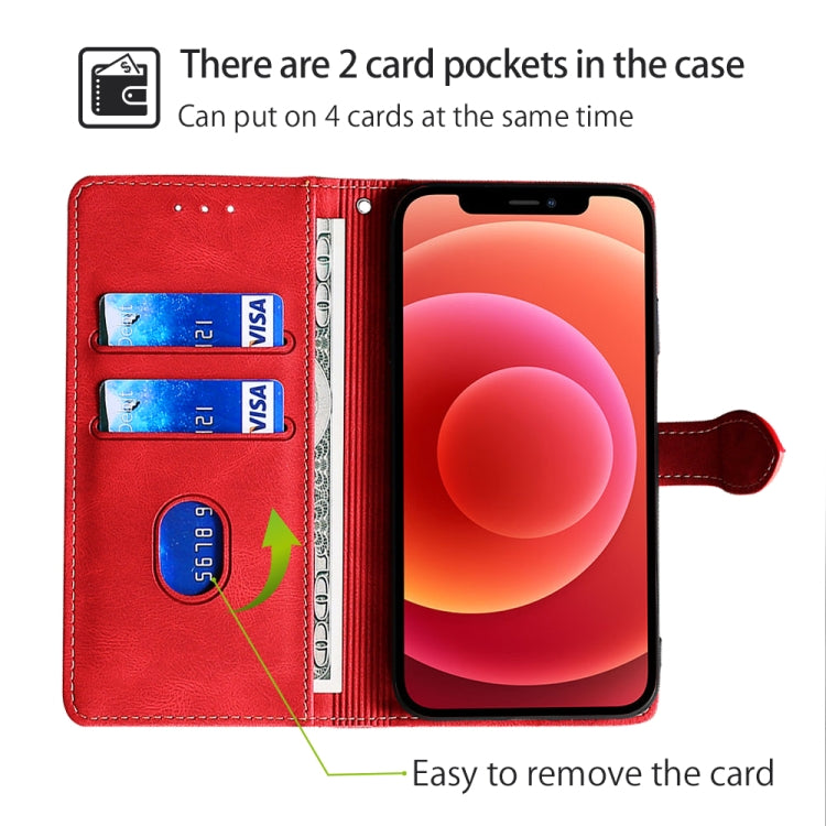 For Samsung Galaxy S24 5G Skin Feel Magnetic Buckle Leather Phone Case(Red) - HoMEdemic™ 