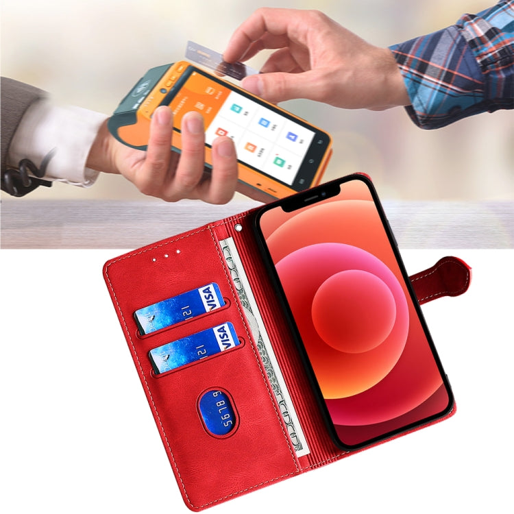 For Samsung Galaxy S24 5G Skin Feel Magnetic Buckle Leather Phone Case(Red) - HoMEdemic™ 