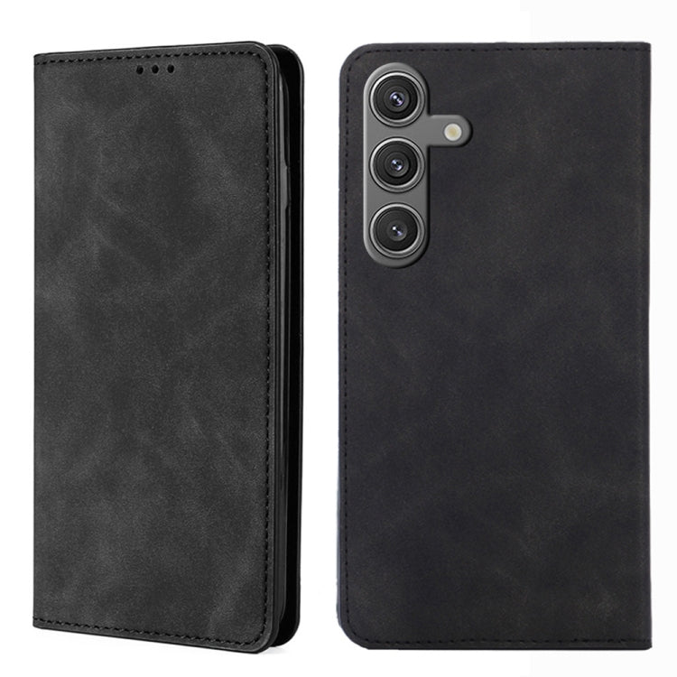 For Samsung Galaxy S24 5G Skin Feel Magnetic Leather Phone Case(Black) - HoMEdemic™ 