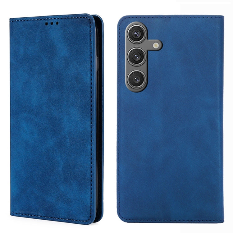 For Samsung Galaxy S24 5G Skin Feel Magnetic Leather Phone Case(Blue) - HoMEdemic™ 