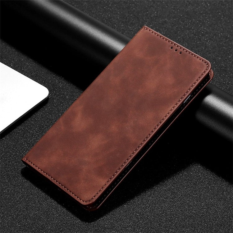 For Samsung Galaxy S24 5G Skin Feel Magnetic Leather Phone Case(Dark Brown) - HoMEdemic™ 