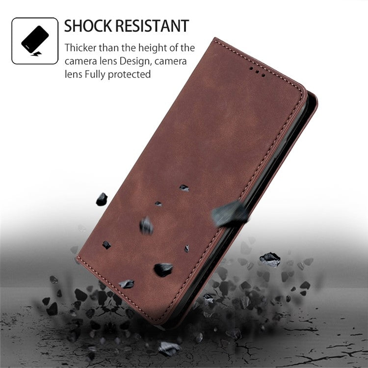 For Samsung Galaxy S24 5G Skin Feel Magnetic Leather Phone Case(Dark Brown) - HoMEdemic™ 