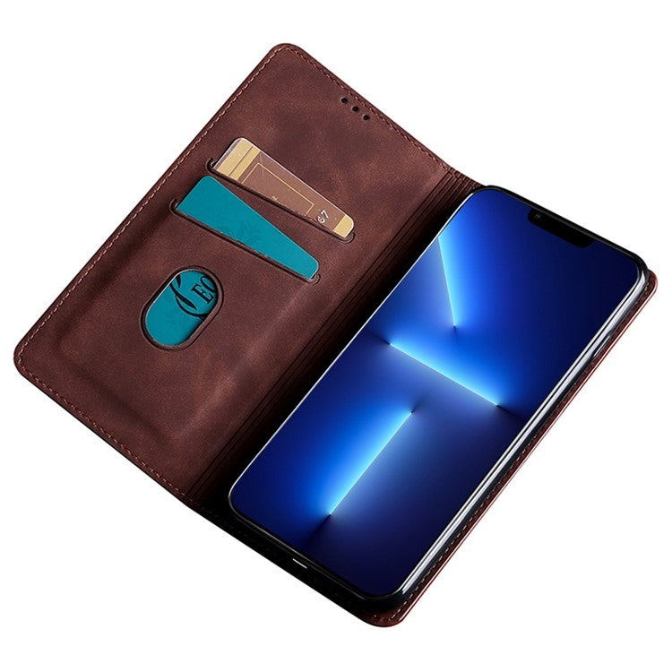 For Samsung Galaxy S24 5G Skin Feel Magnetic Leather Phone Case(Dark Brown) - HoMEdemic™ 