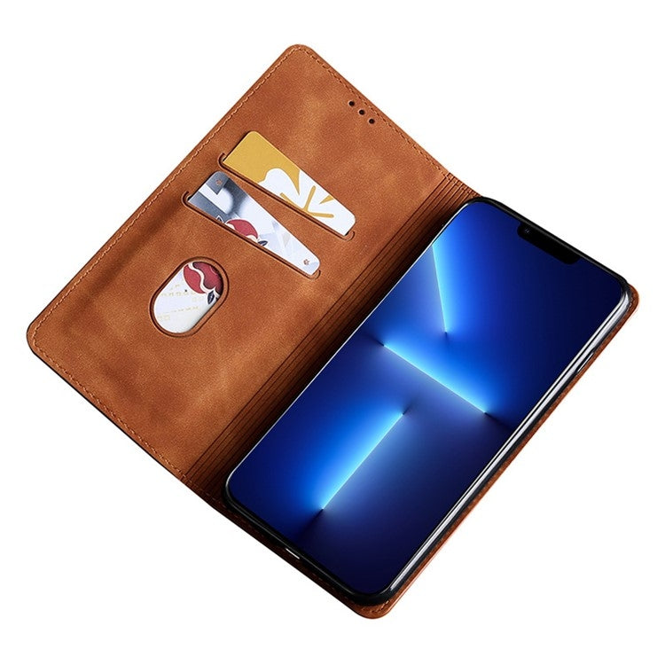 For Samsung Galaxy S24 5G Skin Feel Magnetic Leather Phone Case(Light Brown) - HoMEdemic™ 