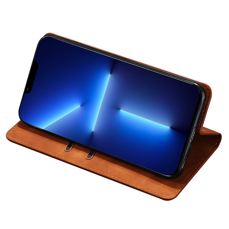 For Samsung Galaxy S24 5G Skin Feel Magnetic Leather Phone Case(Light Brown) - HoMEdemic™ 