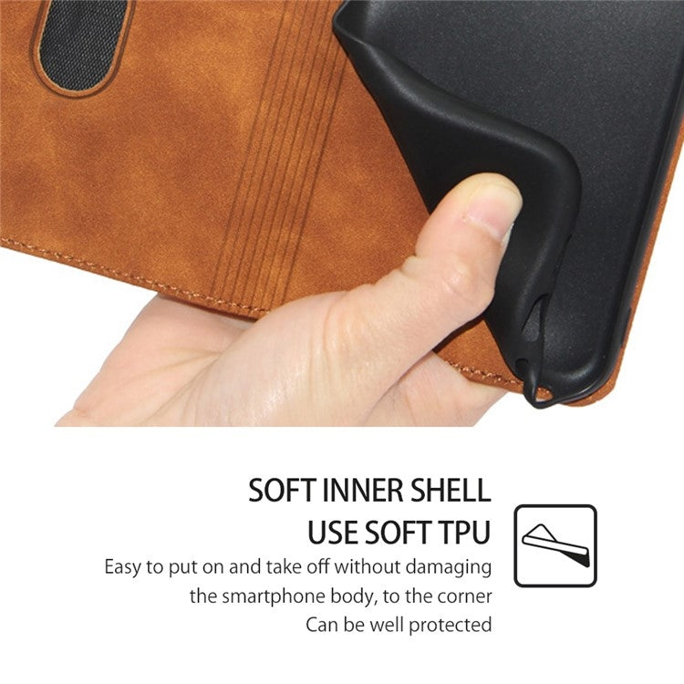 For Samsung Galaxy S24 5G Skin Feel Magnetic Leather Phone Case(Light Brown) - HoMEdemic™ 