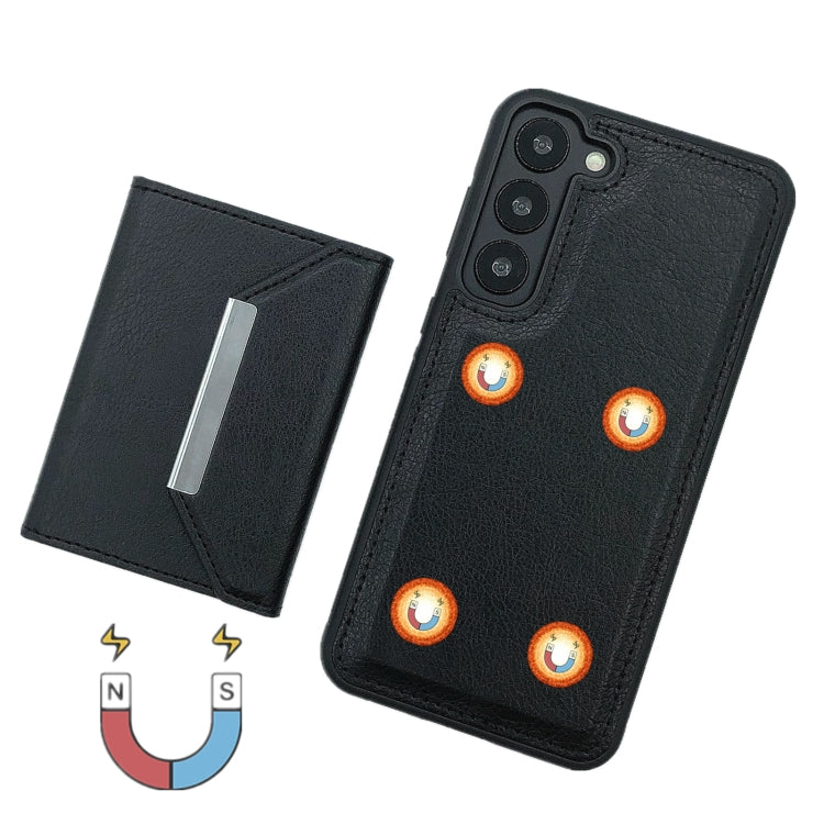 For Samsung Galaxy S24 5G Solid Color Metal Buckle Card Slots Bag Phone Case(Black) - HoMEdemic™ 