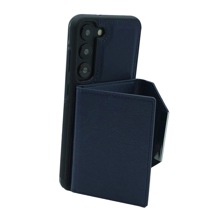 For Samsung Galaxy S24 5G Solid Color Metal Buckle Card Slots Bag Phone Case(Blue) - HoMEdemic™ 