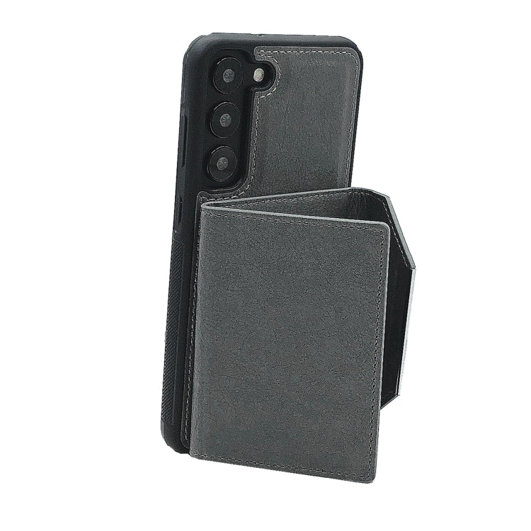 For Samsung Galaxy S24 5G Solid Color Metal Buckle Card Slots Bag Phone Case(Grey) - HoMEdemic™ 